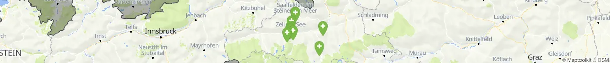 Kartenansicht für Apotheken-Notdienste in der Nähe von Taxenbach (Zell am See, Salzburg)